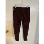 Victoria's Secret ‎ M Victoria Sport Metallic Mesh Knockout Tight Leggings Maroon Photo 4