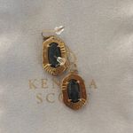 Kendra Scott Anna Vintage Gold Drop Earring In Black Pyrite Photo 4