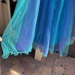 Cecily Brown womens prom ball gown formal strapless sequin dress teal/blue S Blue Photo 1