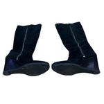 Franco Sarto “Watch” Black Suede Leather Heeled Albee High Wedge Boots Size 6.5 Photo 2