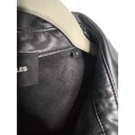 The Kooples  Faux Leather Button Up Blouse Size 2 Black Long Sleeve Photo 4