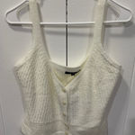 Lulus NWT  Ivory Button Front Knit Sweater Crop Tank Top Photo 0