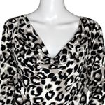 Clara Sunwoo Shirt Womens Small Black White Cheetah Leopard Edgy Rocker Slinky Photo 4