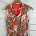 Chico's Womens size 0 US 4 Small Hawaiian Floral Print Wide Leg Jumpsuit Stretch Photo 2