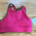 Fabletics NWT  Siena High Impact Sports Bra Pink Punch & Faded Olive Size Small Photo 0