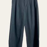 Madewell Black Pleated Wide Leg Linen Blend Pants Size 4P NWT Photo 3