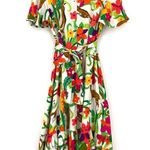 Handmade Tie Waist Antelope Mini Dress White Green S Photo 8