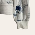 Vintage Havana  White Blue Floral Print Zip Up Cropped Hoodie Size Small Photo 8