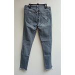 EXPRESS Jeans Womens Gray Denim Mid Rise Ankle Legging Distressed Raw Hem Sz 6 Photo 3