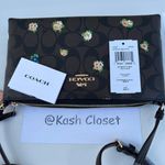Coach Brown Black Multi Crossbody Zip Top With Mini Rose Print Photo 7