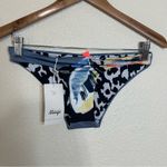 Maaji  blue abstract leaf reversible bikini bottom only NEW SMALL Photo 6