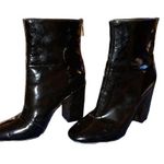 Jessica Simpson Patent Faux Leather Ankle Boots Women’s 7M Black Retro Photo 0
