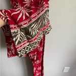 Jonathan Martin NWT  Red Cream Palm Leaf Jumpsuit Womens 9 Vintage Hawaiian Photo 3
