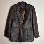 American Vintage Vtg dark chocolate brown leather jacket Photo 0