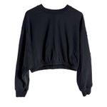 Alo Yoga  Devotion Black Cropped Long Sleeve Crewneck Sweatshirt Small Photo 1