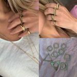 Free People NWOT  aged gold shapes stacking rings stackable minimal geometric Photo 2