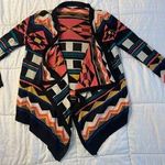 Tribal Pattern Cardigan Multi Color Asymmetrical Women's Aztec Photo 0
