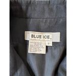 Vintage Blue Ice Black Faux Micro Suede Embroidered Open Front Blazer Size 8 Black Photo 8