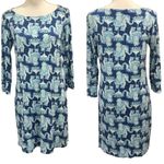Lilly Pulitzer  Blue Sophie Dress Stretch Jersey Elephant Print Preppy Resortwear Photo 1
