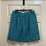 Loft outlet linen blend skirt elastic waist & pockets elephant print size medium Photo 1