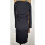 ZARA Black Dress Ruche Cut Out Women’s Small Square Neck Long Sleeve Photo 5