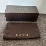 Gucci Interlocking GG Monogram Leather Web Stripe Thong Sandals Black Size 39.5 Photo 11