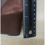 Trendy Brown Suede Leather Antonio Milano Wedge Boots Booties Zip Buckle Size 8 Photo 6