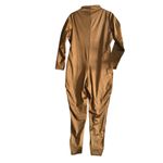 SKIMS Womens Brown Shiny One Piece Mock Neck Long Sleeve Zip Up Jumpsuit Sz 3X Photo 1