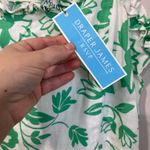 Draper James RSVP Ruffle Neck Midi Dress Green Floral Linen Blend NWT Sz 10 Photo 5