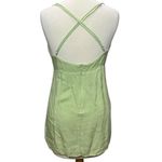 Blue Blush  Y2K Babydoll Top Women L Light Green Knot Front Crisscross Strap Soft Photo 3