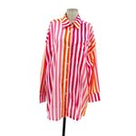 Beach Riot Alexa Top Cover-Up Sunset Stripes Pink Orange Size Large Photo 1