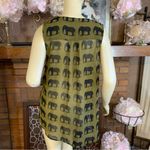 Forever 21 OLIVE GREEN & BLACK ELEPHANT PRINT HIGH LOW SHEER TUNIC (S) Photo 2
