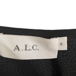 ALC Frank ALC Black Silk Mini Dress White Polka Dot Ruffled Peplum Tiered Photo 4