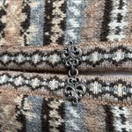 Cambridge Dry Goods Tan and Gray Wool Cardigan with Nordic Pattern Size L Photo 2