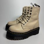 Dr. Martens  Jadon III Leather Platform Combat Boots in Vintage Taupe Pisa Photo 4