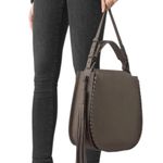 All Saints Mori Hobo Pebble Leather Bag Large Crossbody Bag Mink Grey Photo 0