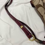 Coach Colette Signature Shoulder Bag Red Brown Leather Jacquard F23072 East West Photo 7