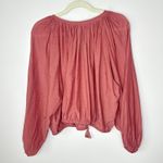 J.Crew Women's Tassel Tie-Front Long Sleeve Crop Top Size 2X Peasant Oversized Photo 4