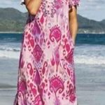 Soft Surroundings Palace Pink Printed Short Sleeve Maxi Dress Women's Size Small Photo 2