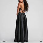 Windsor NWT  Black Satin Formal Dress Size 5 Photo 1