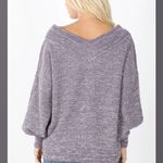 Zenana Women’s Lavender Balloon Sleeve Sweater Top Photo 1