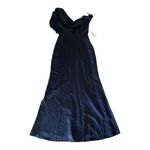 AQUA  Asymmetrical Neckline Full-Length Evening Gown in Dark Navy Size 0 NWT $368 Photo 5