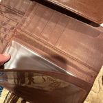 Longaberger Homestead Brown Leather Wallet with a Red Plaid Flap snap closure Photo 8