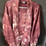 JoyLab  Pink White Tie Dye Sweatshirt Cardigan Size Medium Photo 0