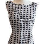 Banana Republic Navy and White Sleeveless Peplum Top Size 2 Flared Hem Photo 0