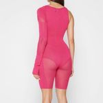 Maniere De Voir NWT  fuchsia Barbie pink contour one sleeve knit playsuit romper Photo 1