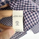 The Great  Ruffle Oxford Shirt Size 2 US Medium Plaid Cotton Peplum Long Sleeve Photo 4