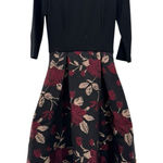 Hutch  Black 3/4 Sleeve Floral Jacquard High Low Ball Gown Dress Size‎ 2 Cocktail Photo 0