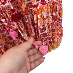 Poupette St. Barth Mini Bona V Red Chagal Printed Pink Orange Dress Size Small Photo 10