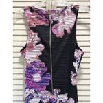 Jennifer Lopez Bodycon Midi Dress Black/Purple Floral Size 2 Zip Back Lined Photo 5